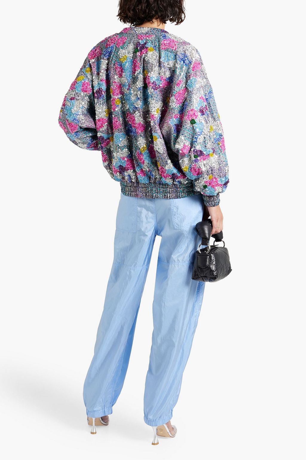 ISABEL MARANT Adeline embellished padded silk-blend bomber jacket