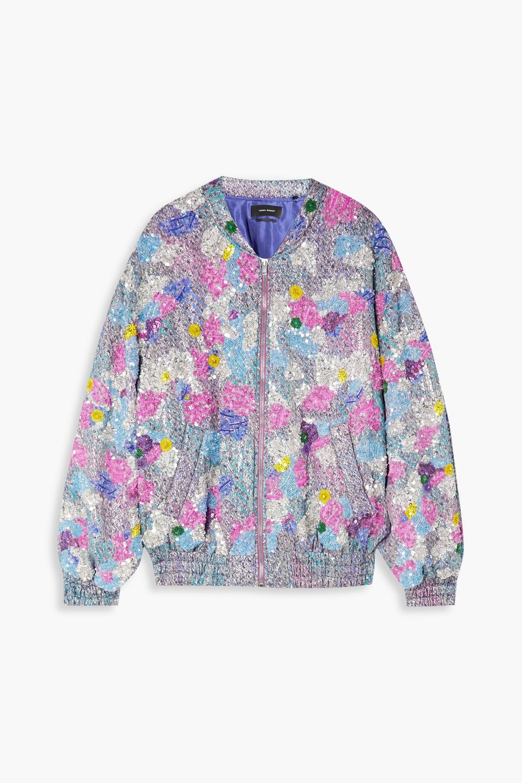 ISABEL MARANT Adeline embellished padded silk-blend bomber jacket | THE ...