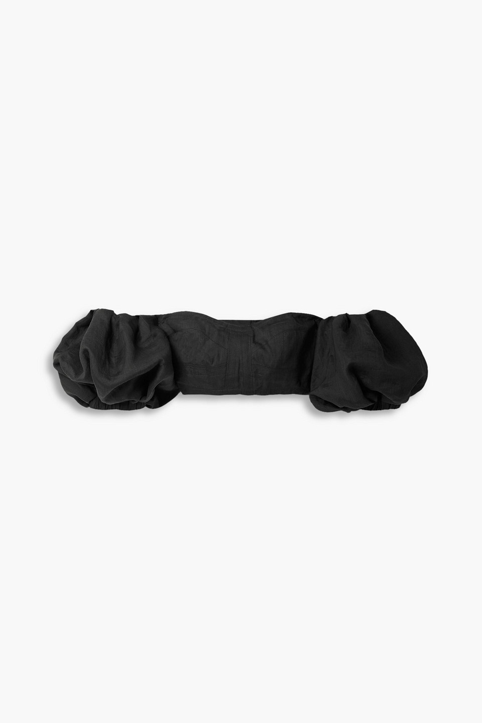 Isabel Marant Jenita Convertible Off-the-shoulder Cropped Ramie Top In Black