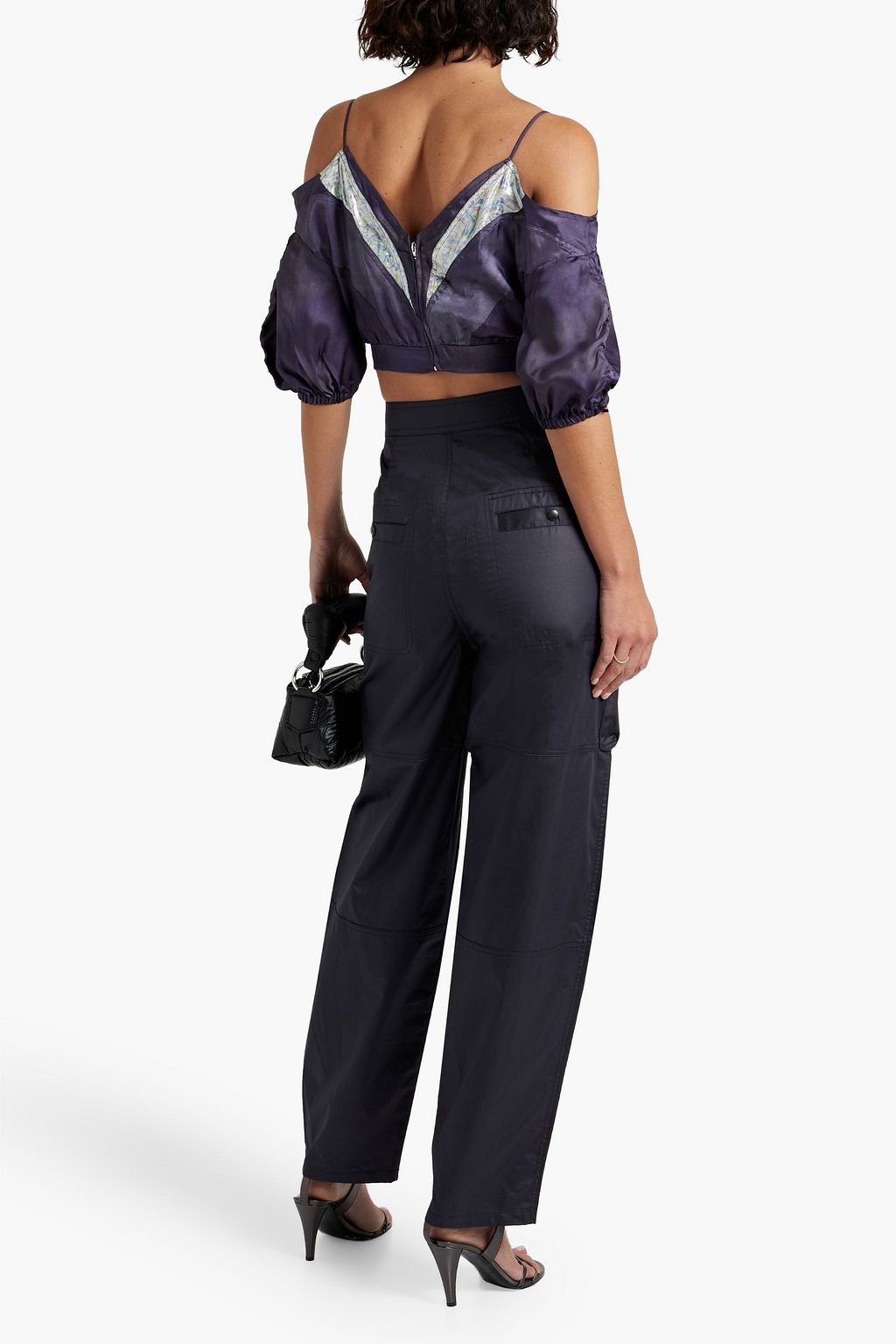 ISABEL MARANT 코튼 새티인 테이퍼드 팬츠