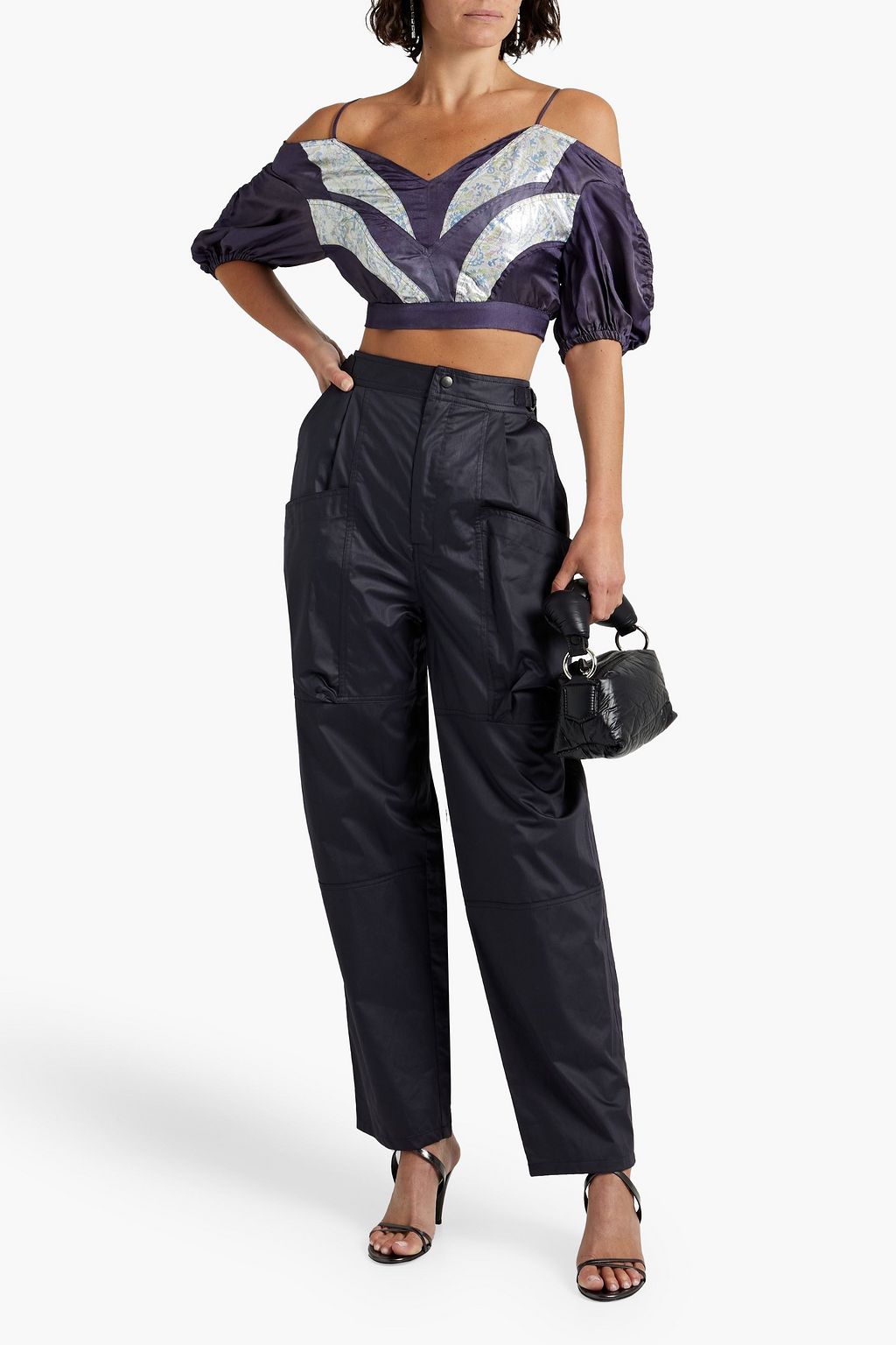 ISABEL MARANT 코튼 새티인 테이퍼드 팬츠