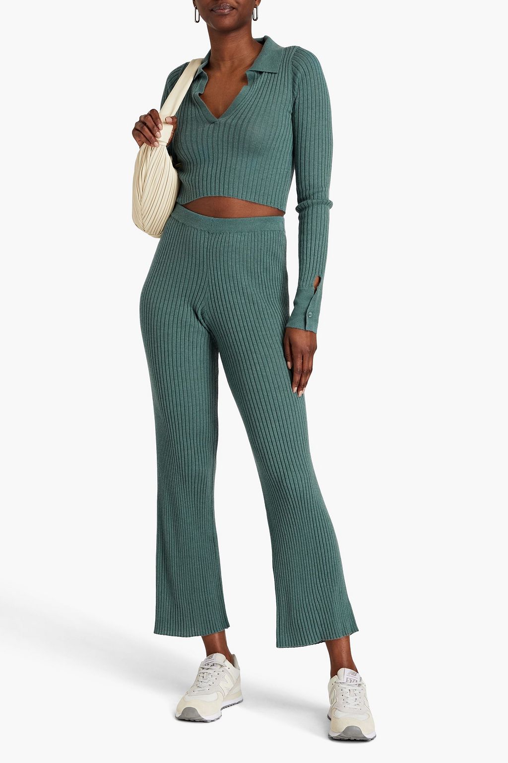 SABLYN Jordan ribbed cashmere straight-leg pants