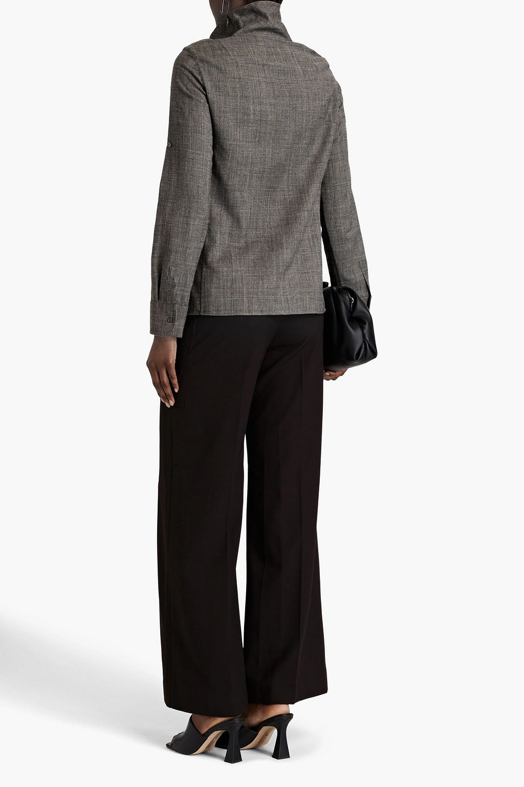 AKRIS Prince of Wales checked wool turtleneck top
