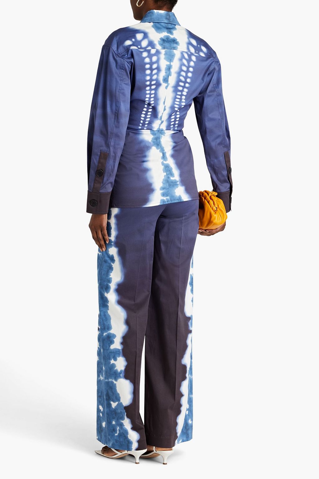 ALTUZARRA Clio Hose mit weitem Bein aus Popeline mit Batikmuster