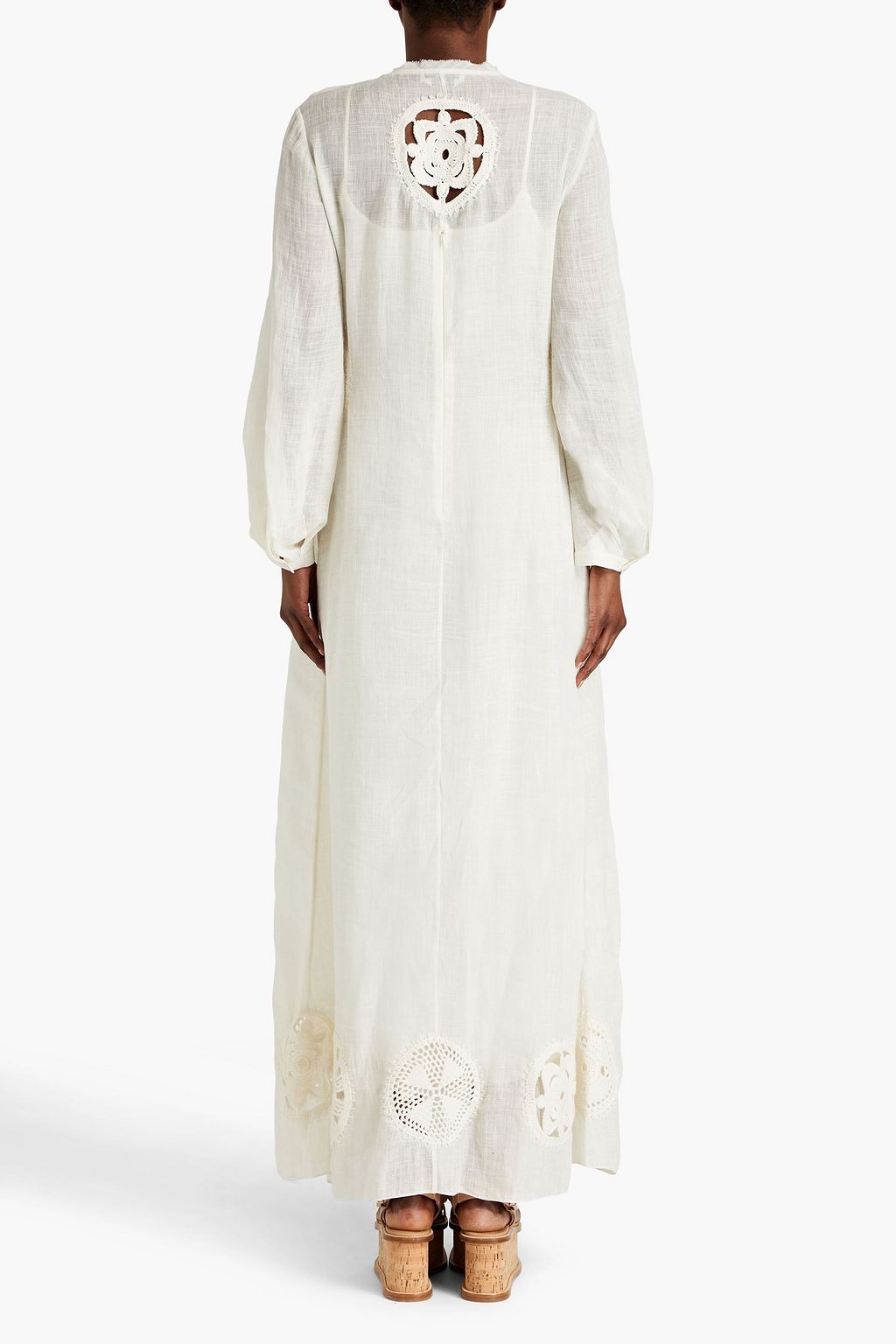 GABRIELA HEARST Alex crochet-trimmed linen and silk-blend gauze maxi dress