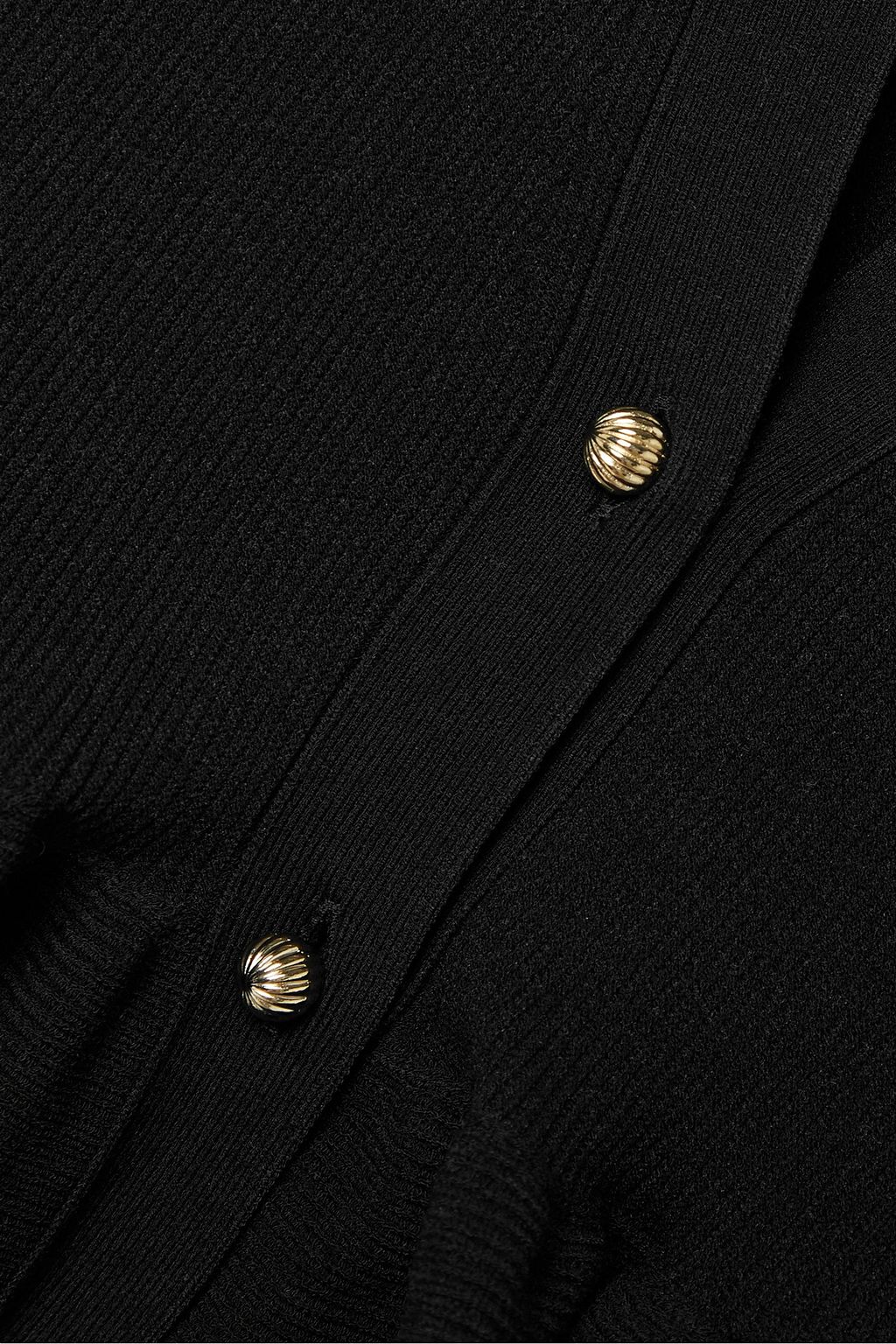 LANVIN Ribbed-knit peplum cardigan