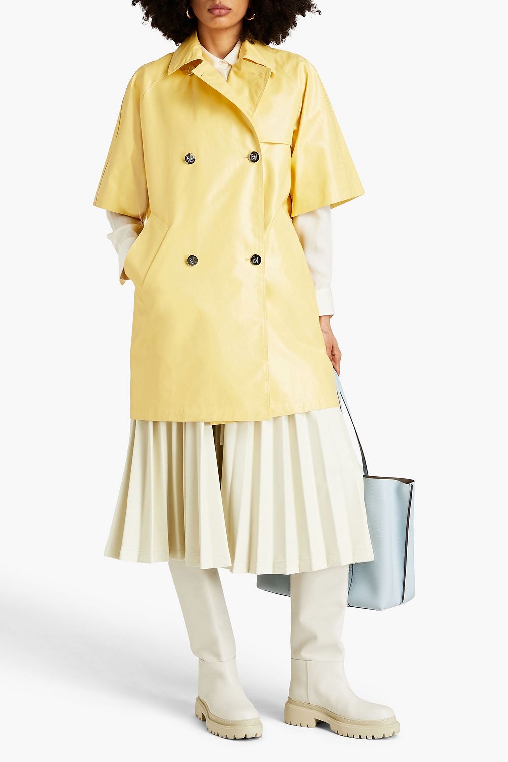 MAX MARA Tondo doppelreihiger Mantel aus beschichteter Baumwolle