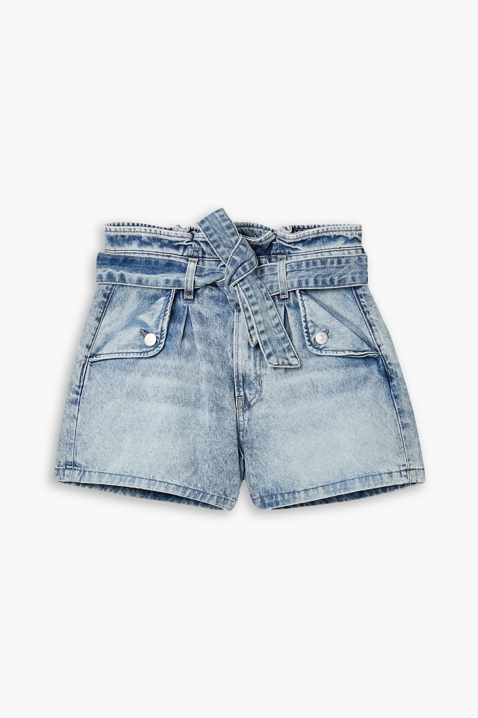 Veronica Beard Nori Paperbag Denim Shorts In Light Denim