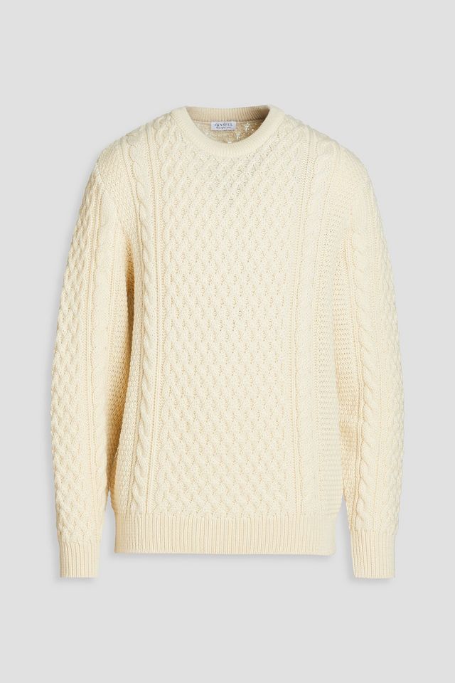 Cable-knit merino wool sweater