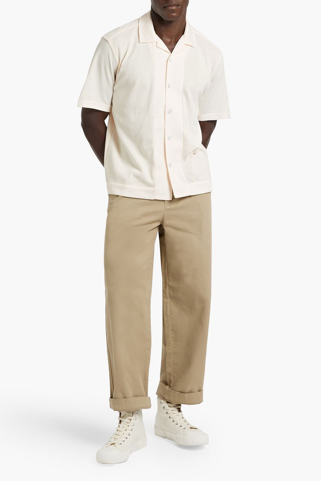 RAG & BONE Avery pointelle-knit cotton shirt