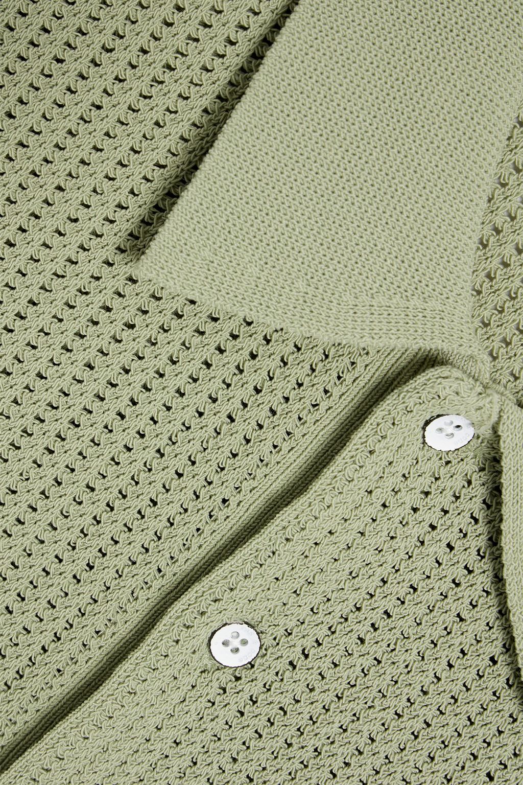 RAG & BONE Nolan pointelle-knit cotton-blend polo shirt
