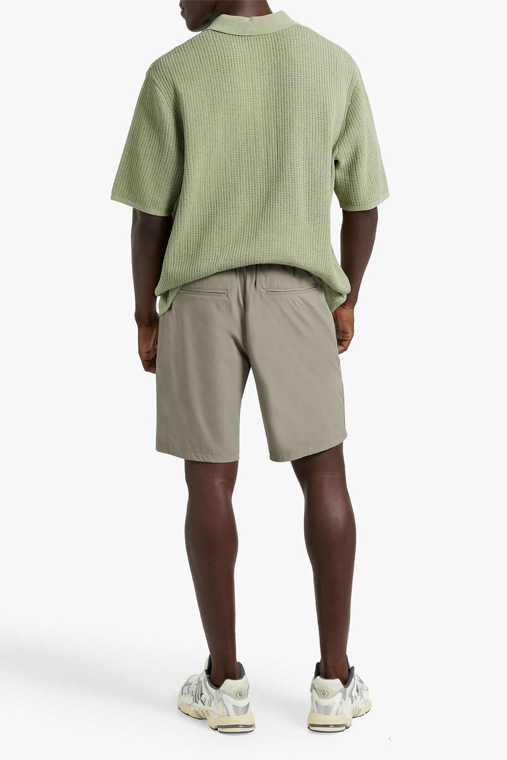 RAG & BONE Nolan pointelle-knit cotton-blend polo shirt