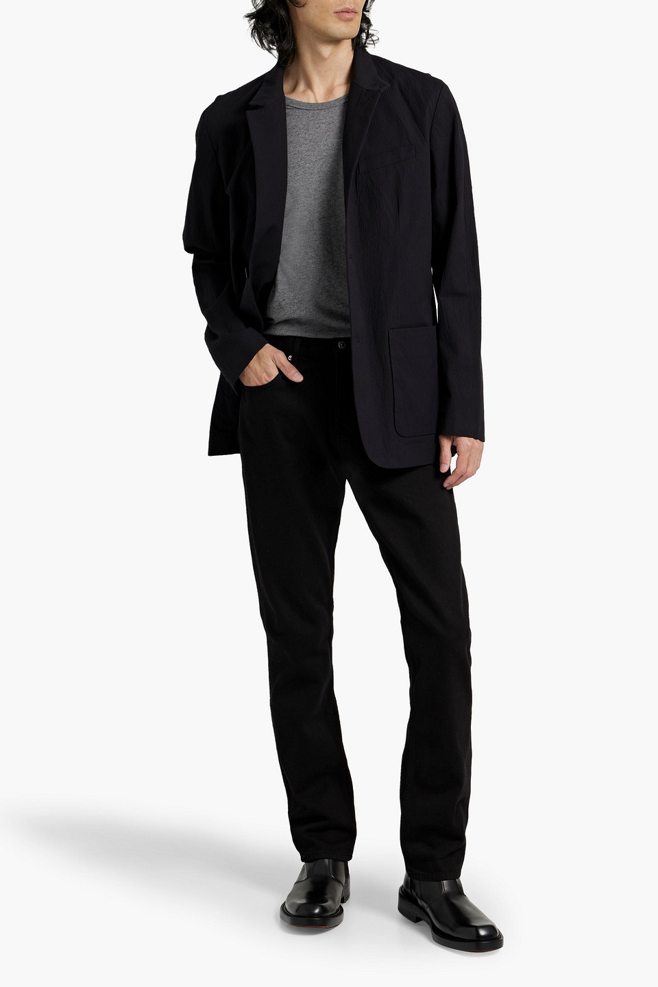  Rag & Bone - Linden Blazer Aus Seersucker Aus Einer Baumwollmischung - Schwarz - Us 38 