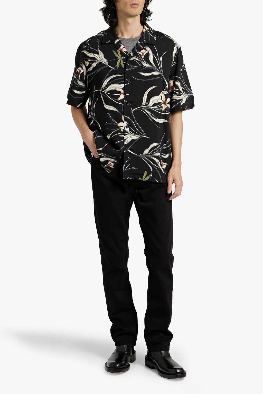 RAG & BONE Avery printed crepe shirt
