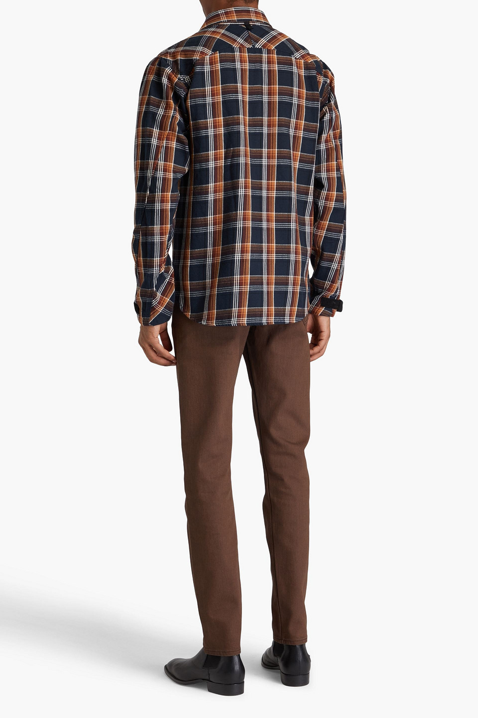Rag & Bone Jack Checked Cotton Shirt In Midnight Blue