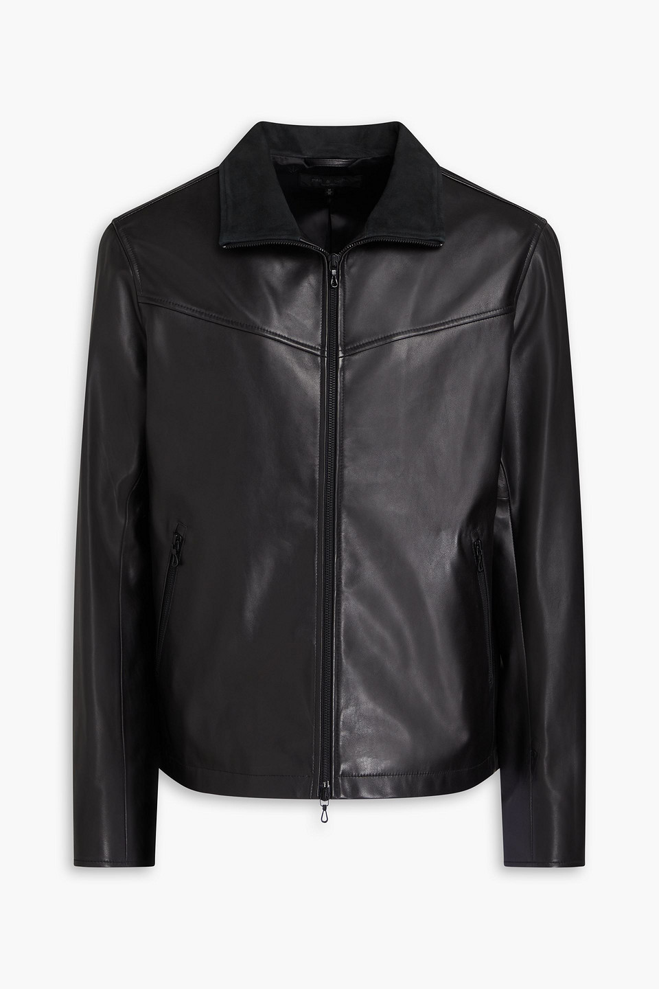 Rag & Bone Grant Suede-trimmed Leather Jacket In Black