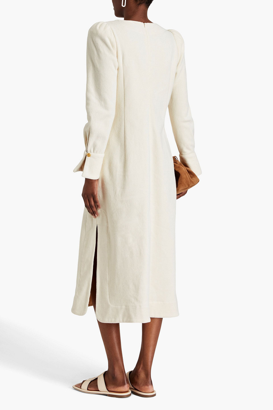 ANNA MASON CAMILLE LACE-UP COTTON-TERRY MIDI DRESS 3074457345636260665