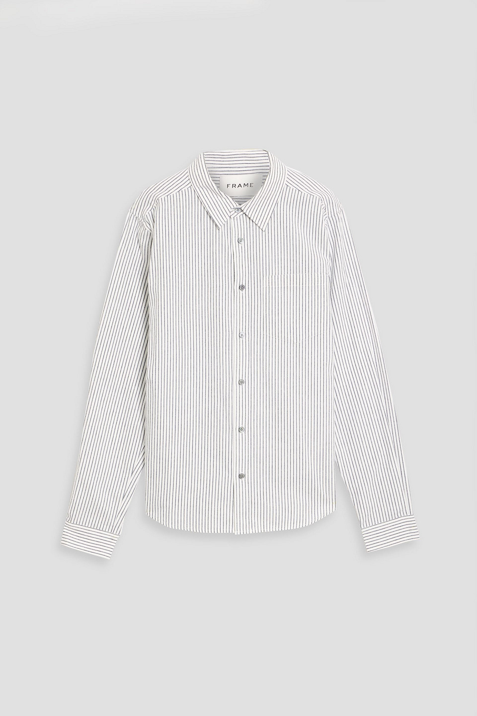 Frame Striped Cotton Shirt In White