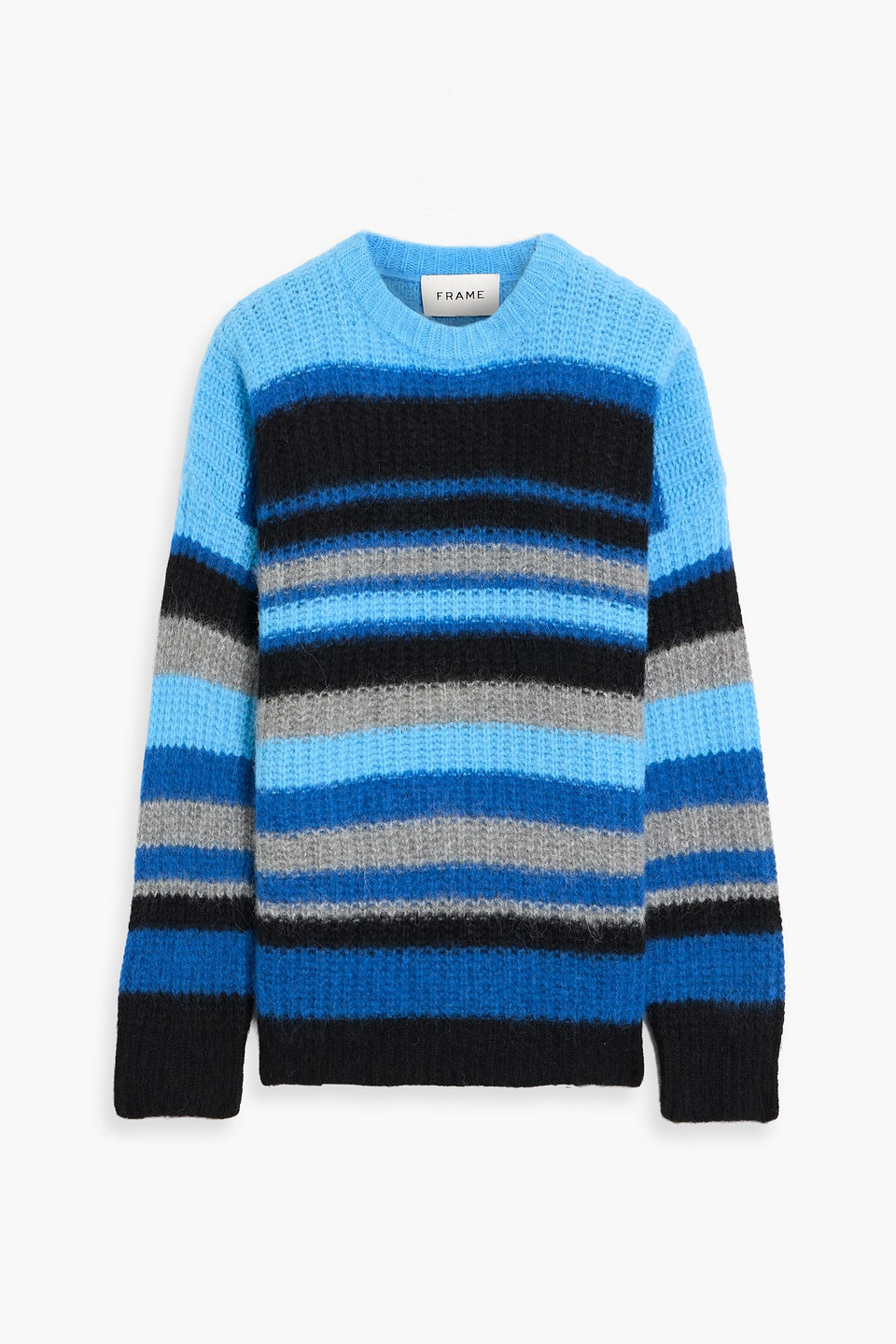 frame - striped alpaca-blend sweater - blue - m