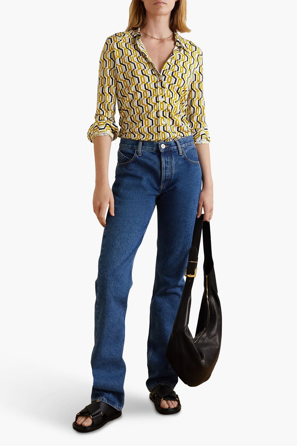 NILI LOTAN Celestine printed crepe shirt