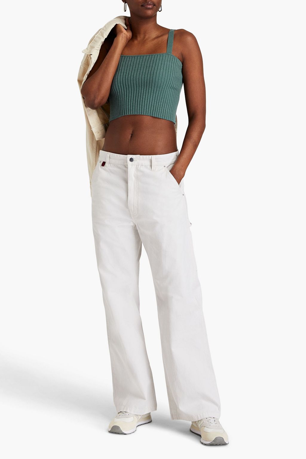 SABLYN Katalina geripptes Cropped Oberteil aus Kaschmir