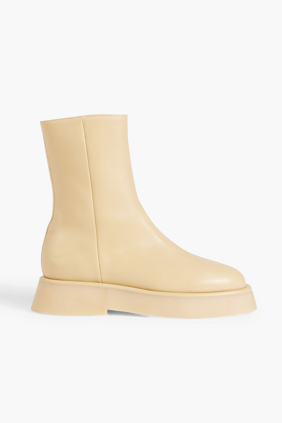 Shop Wandler Rosa Leather Ankle Boots In Cream