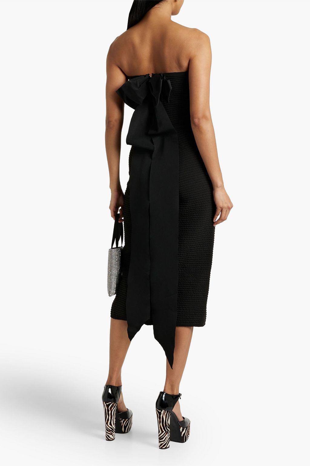 AZ FACTORY Strapless bow-embellished cloqué dress