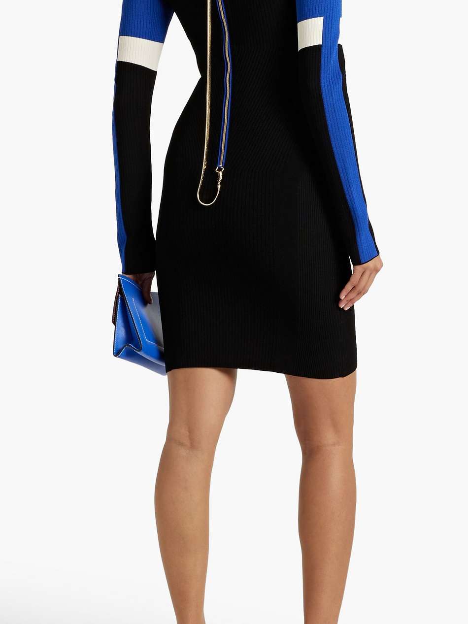 your body color-block ribbed-knit mini dress