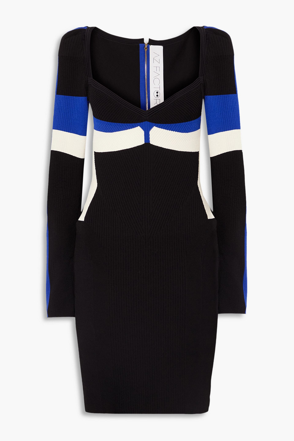 Your Body color-block ribbed-knit mini dress