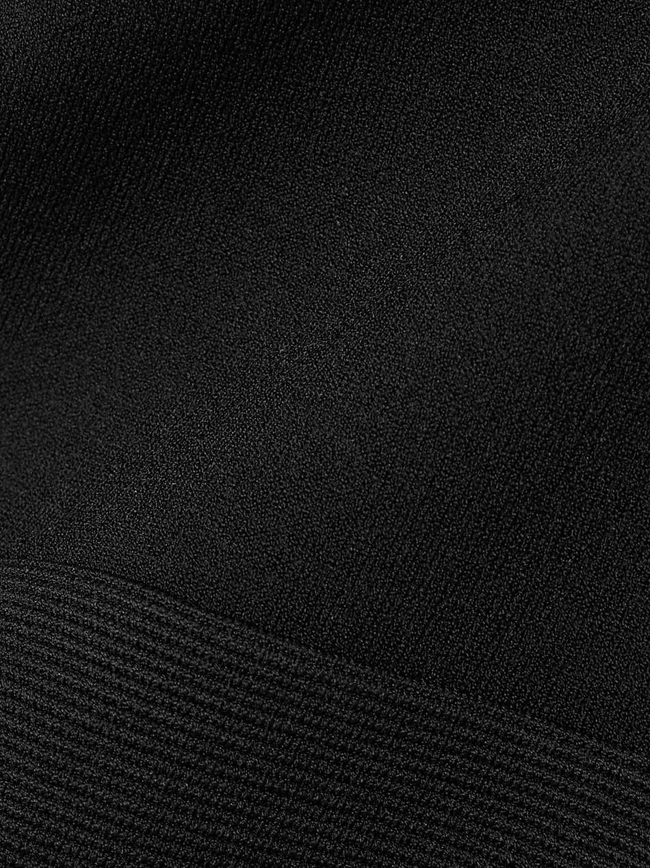 mybody one-sleeve ribbed and stretch-knit mini dress