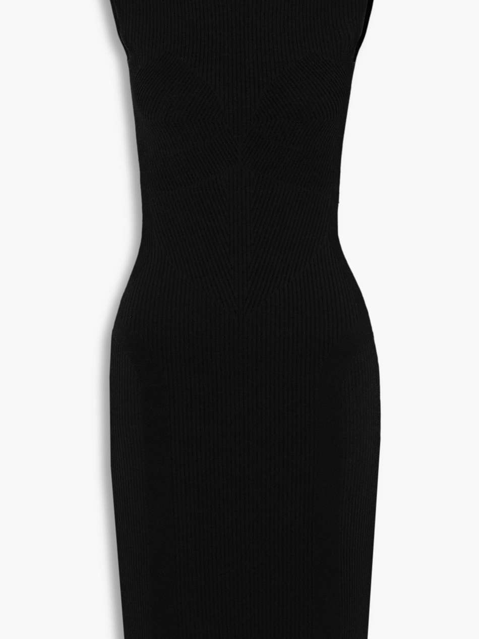 mybody bow-embellished ribbed-knit dress