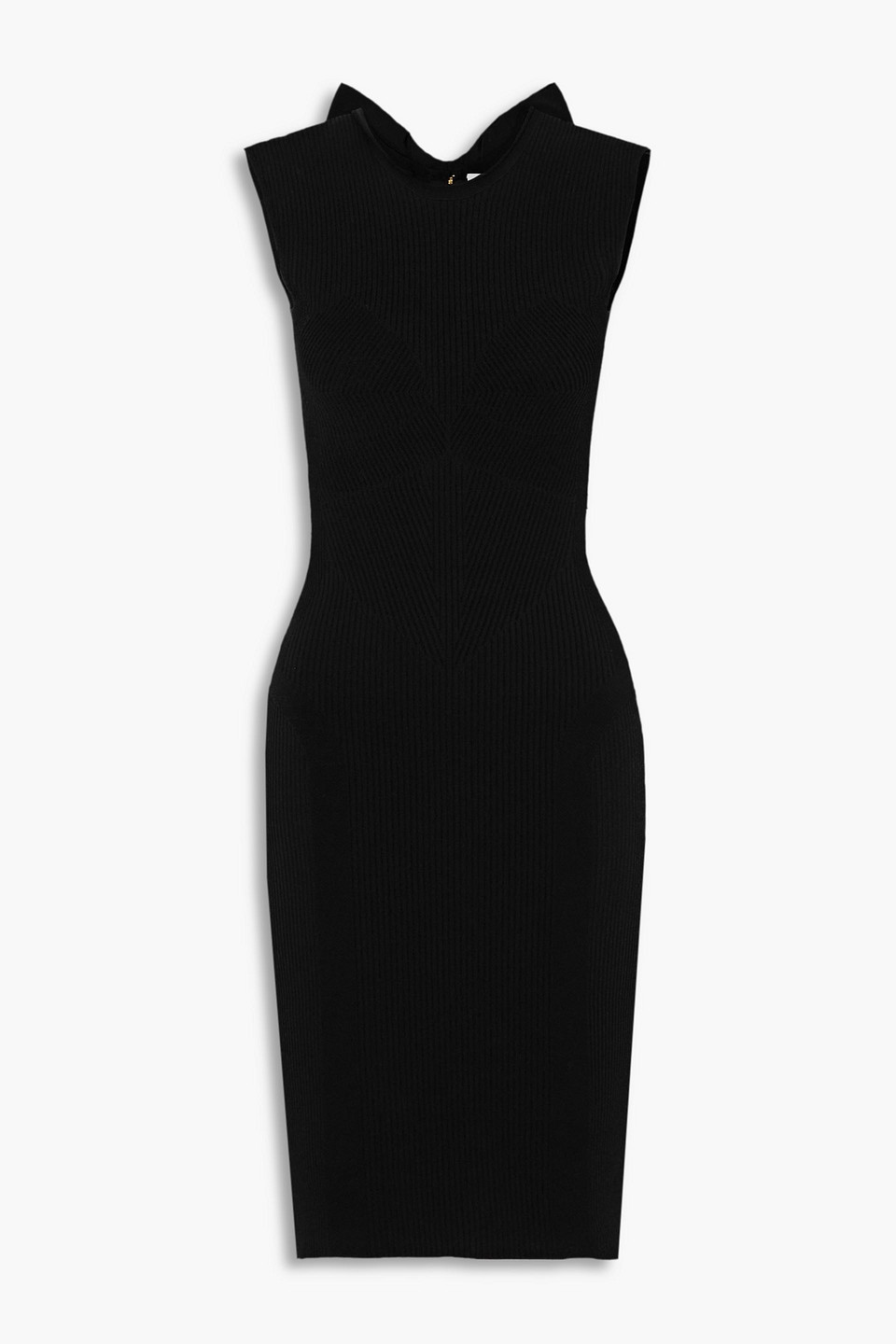 MyBody bow-embellished ribbed-knit dress