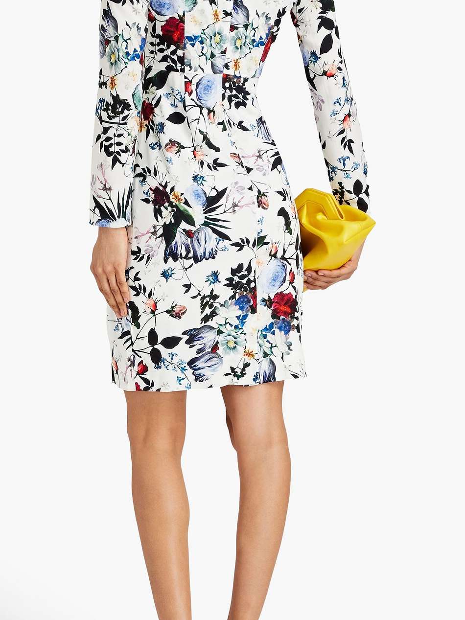 evita floral-print crepe de chine mini dress