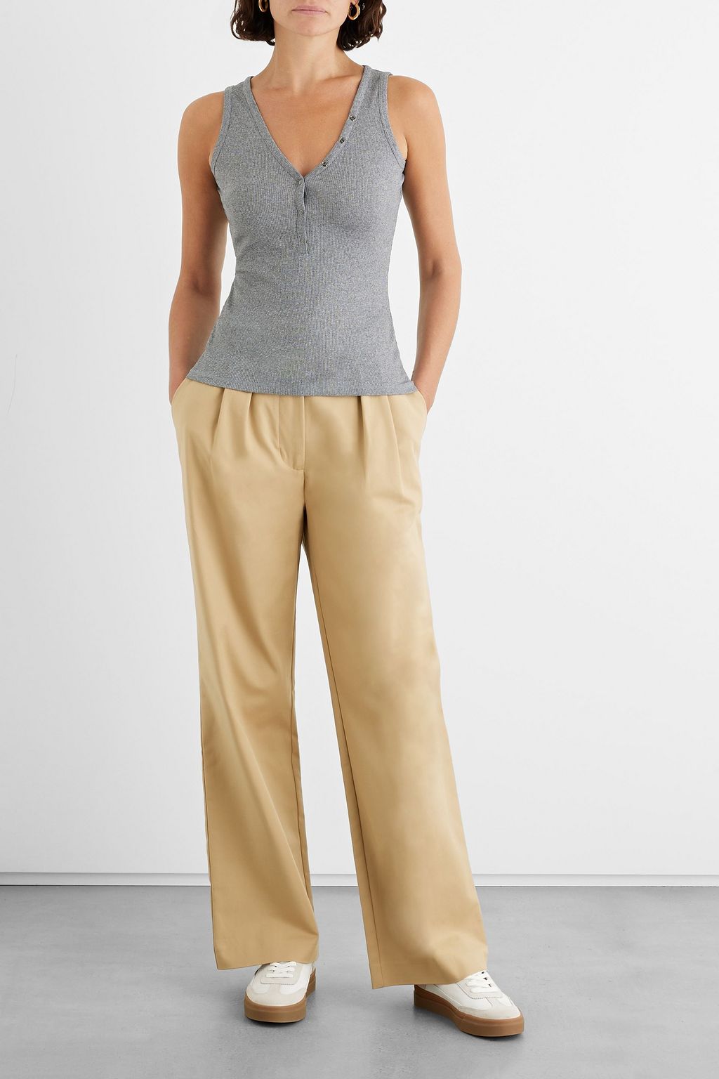 IRIS & INK Simone ribbed Lyocell and cotton-blend jersey tank