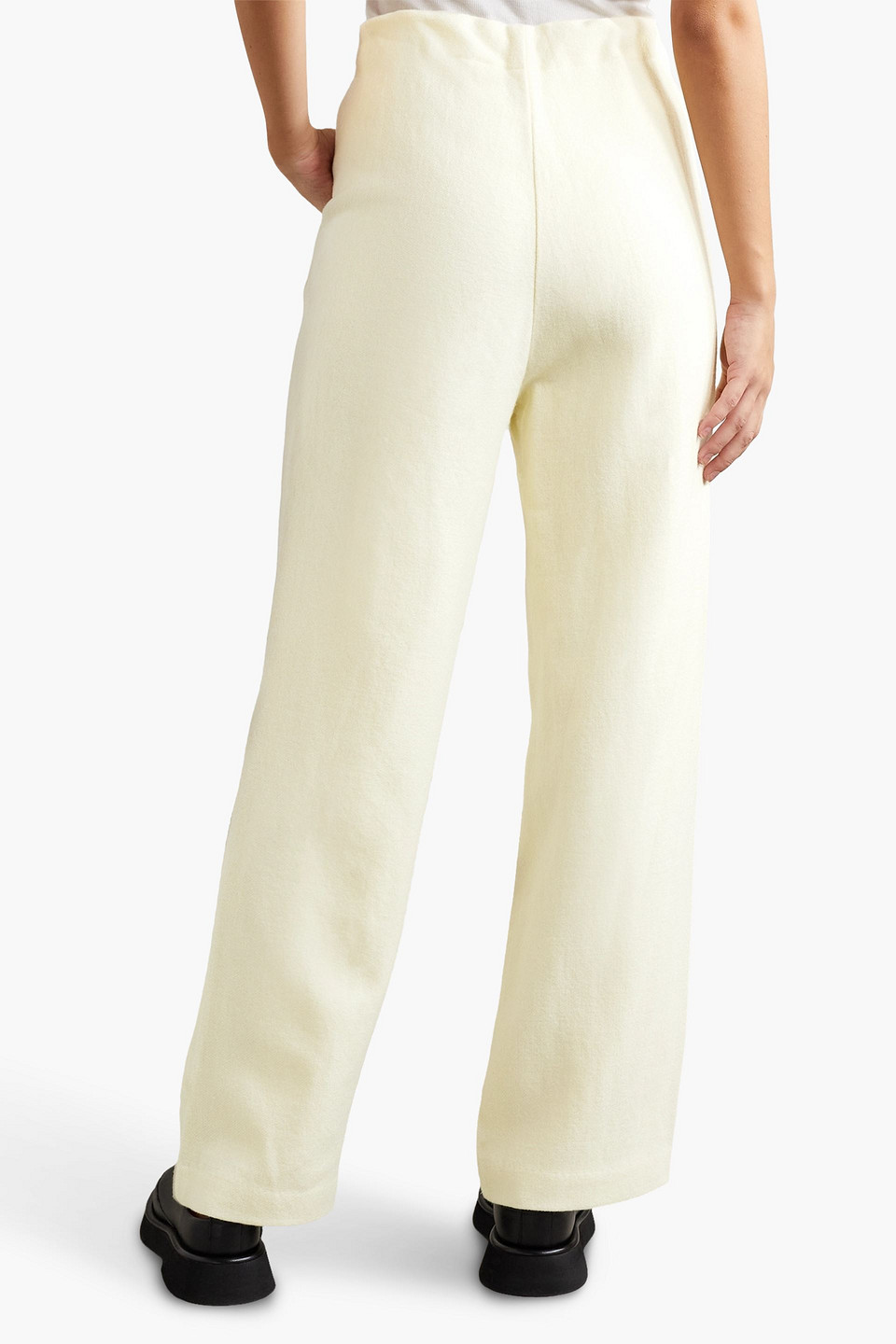  Co - Brushed Wool-twill Wide-leg Pants - Neutral - S 
