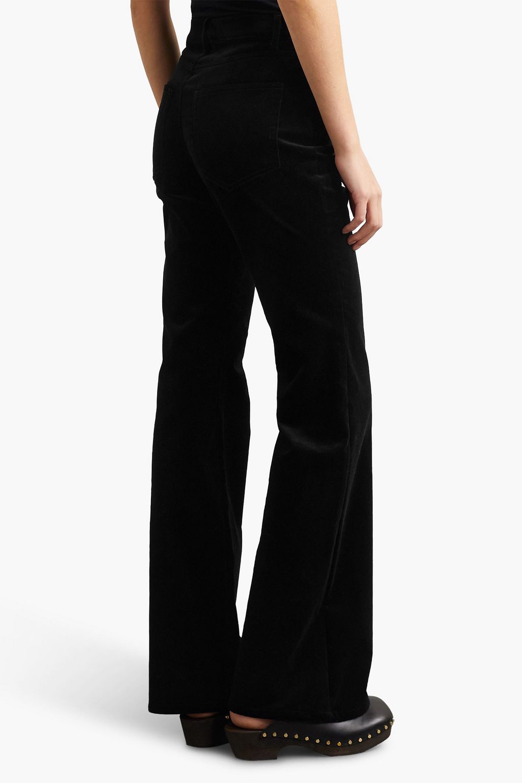 NILI LOTAN Celia cotton-blend velvet flared pants