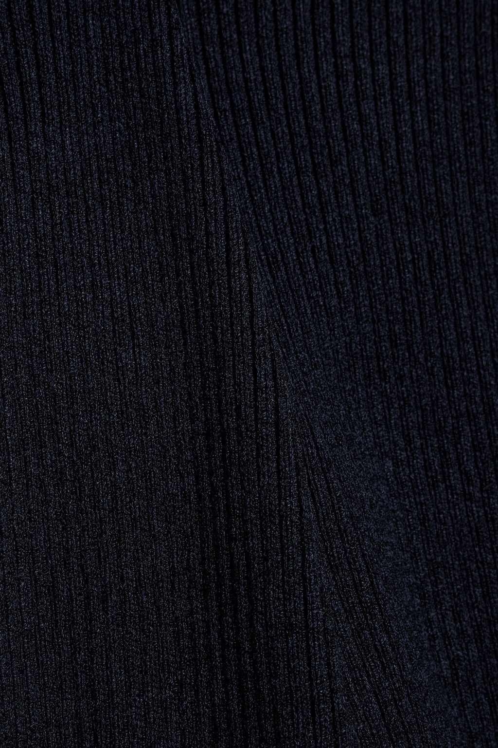 GANNI Bow-detailed ribbed-knit midi dress