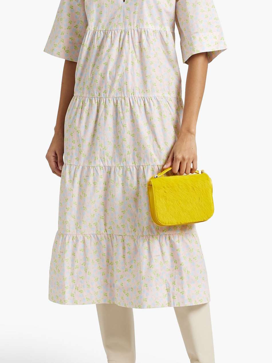 tiered floral-print cotton-poplin midi dress