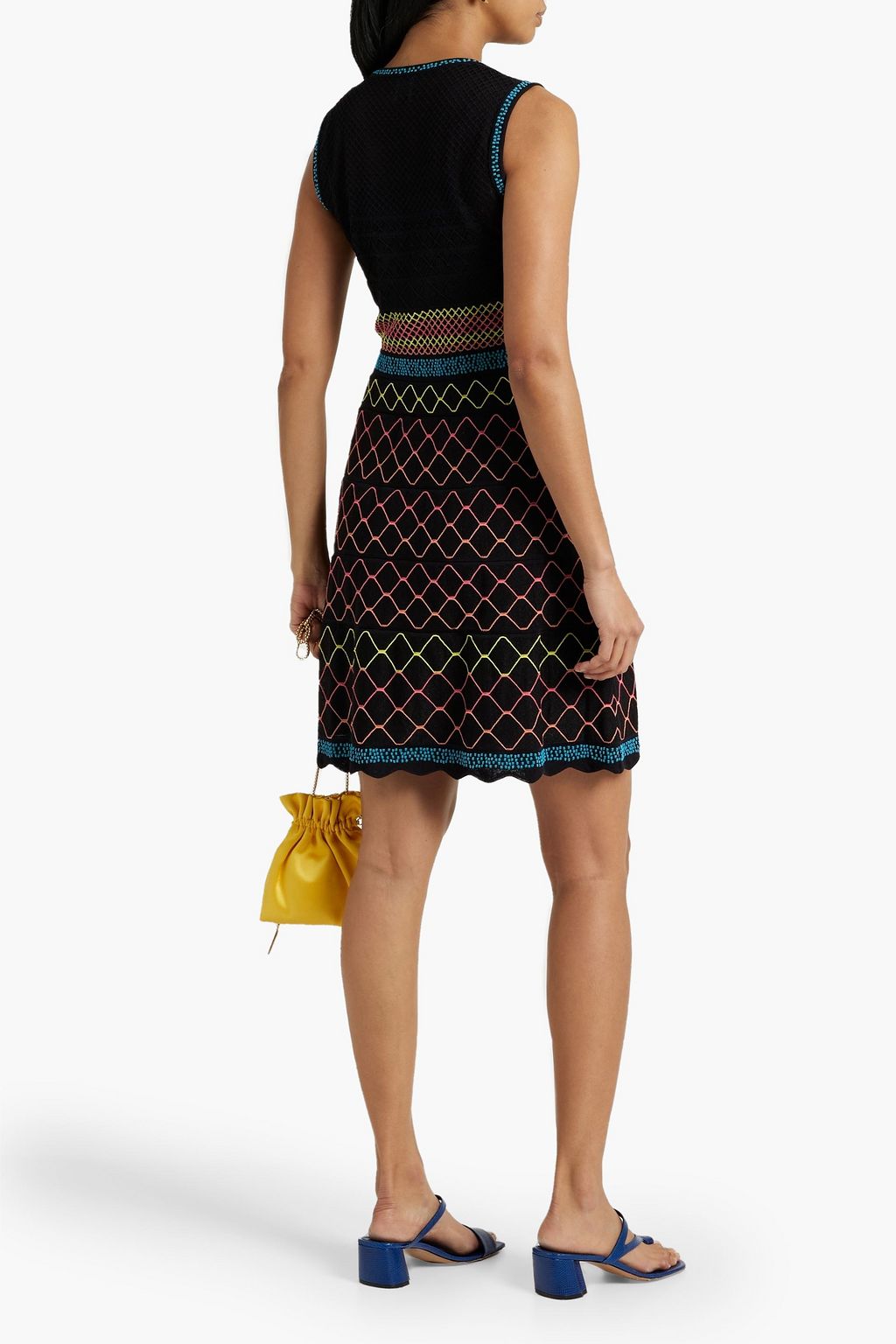 M MISSONI Embroidered cotton-blend mini dress