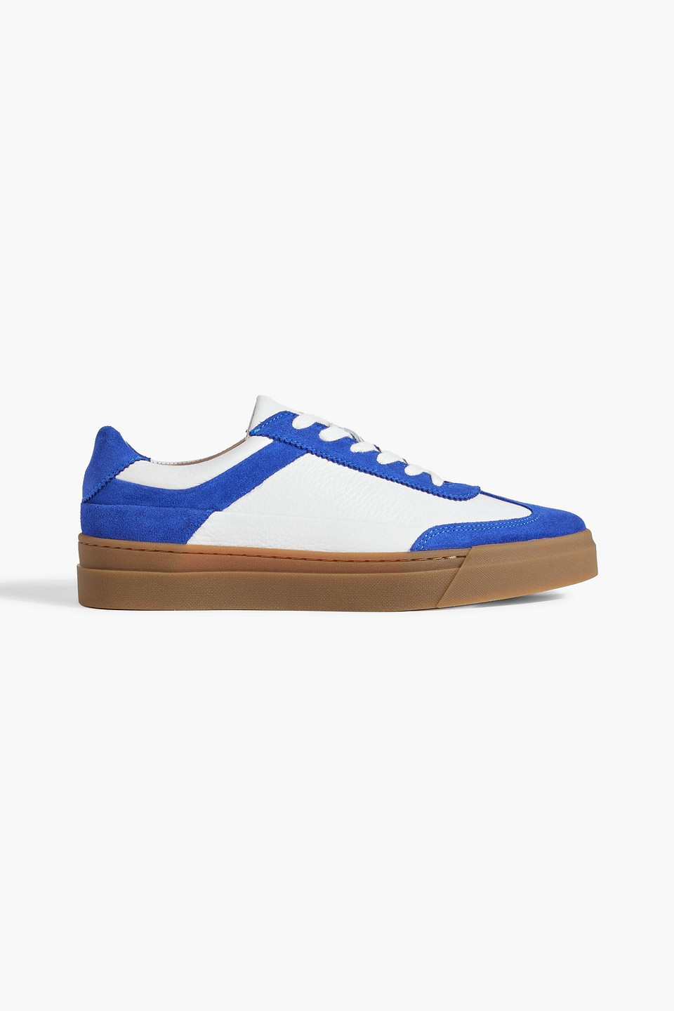 Iris & Ink Gina Leather And Suede Sneakers In White