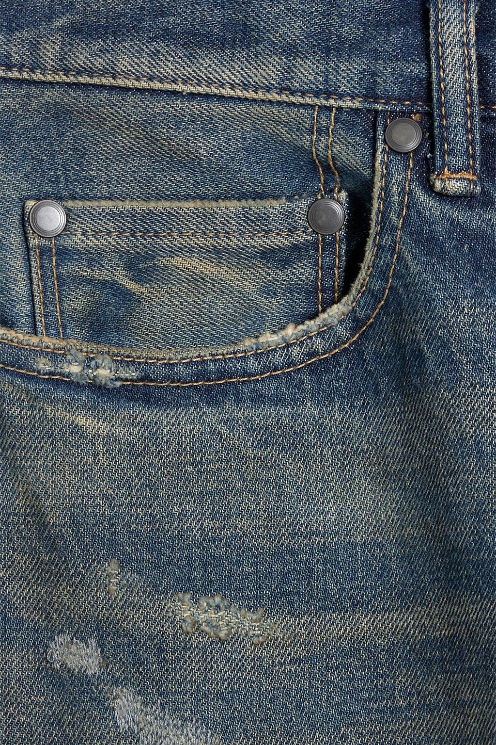JOHN ELLIOTT Sim-fit distressed denim jeans