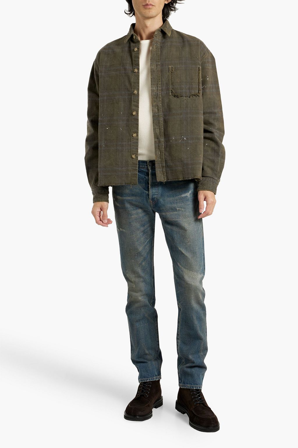 JOHN ELLIOTT Sim-fit distressed denim jeans