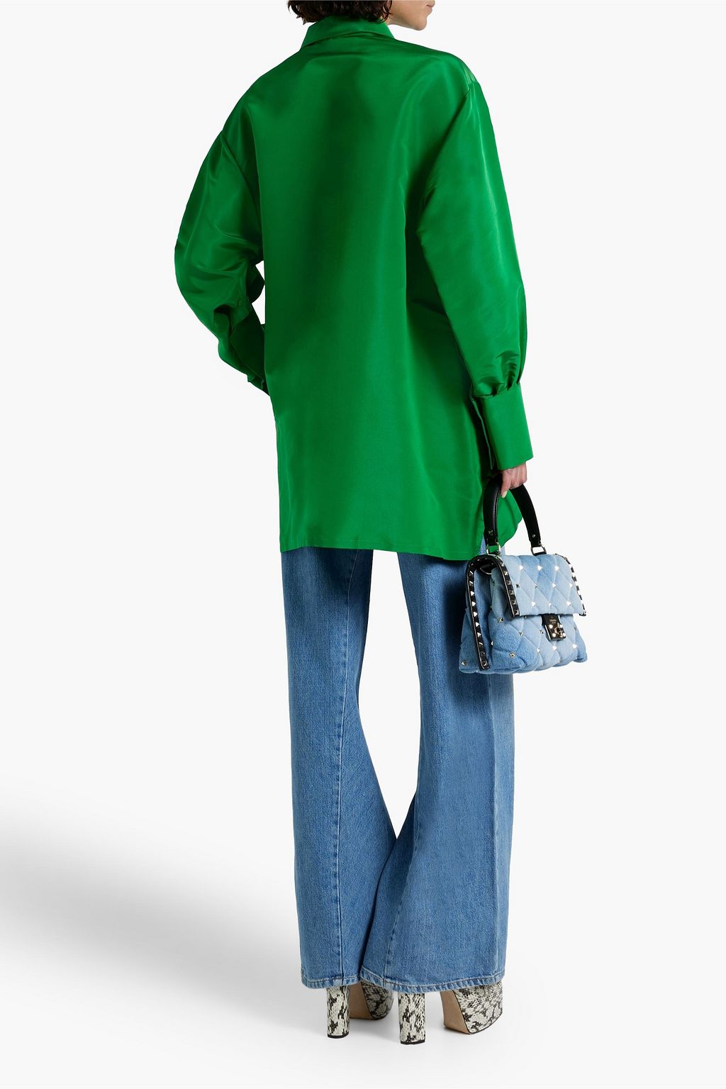 VALENTINO GARAVANI Oversized silk-faille shirt
