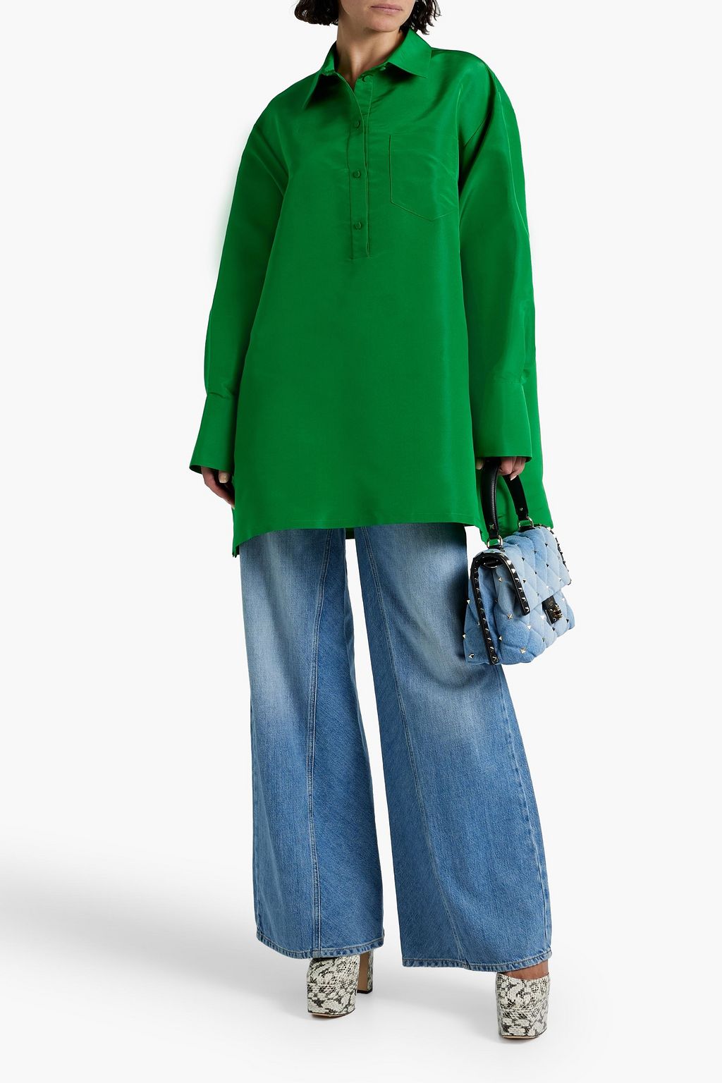 VALENTINO GARAVANI Oversized silk-faille shirt