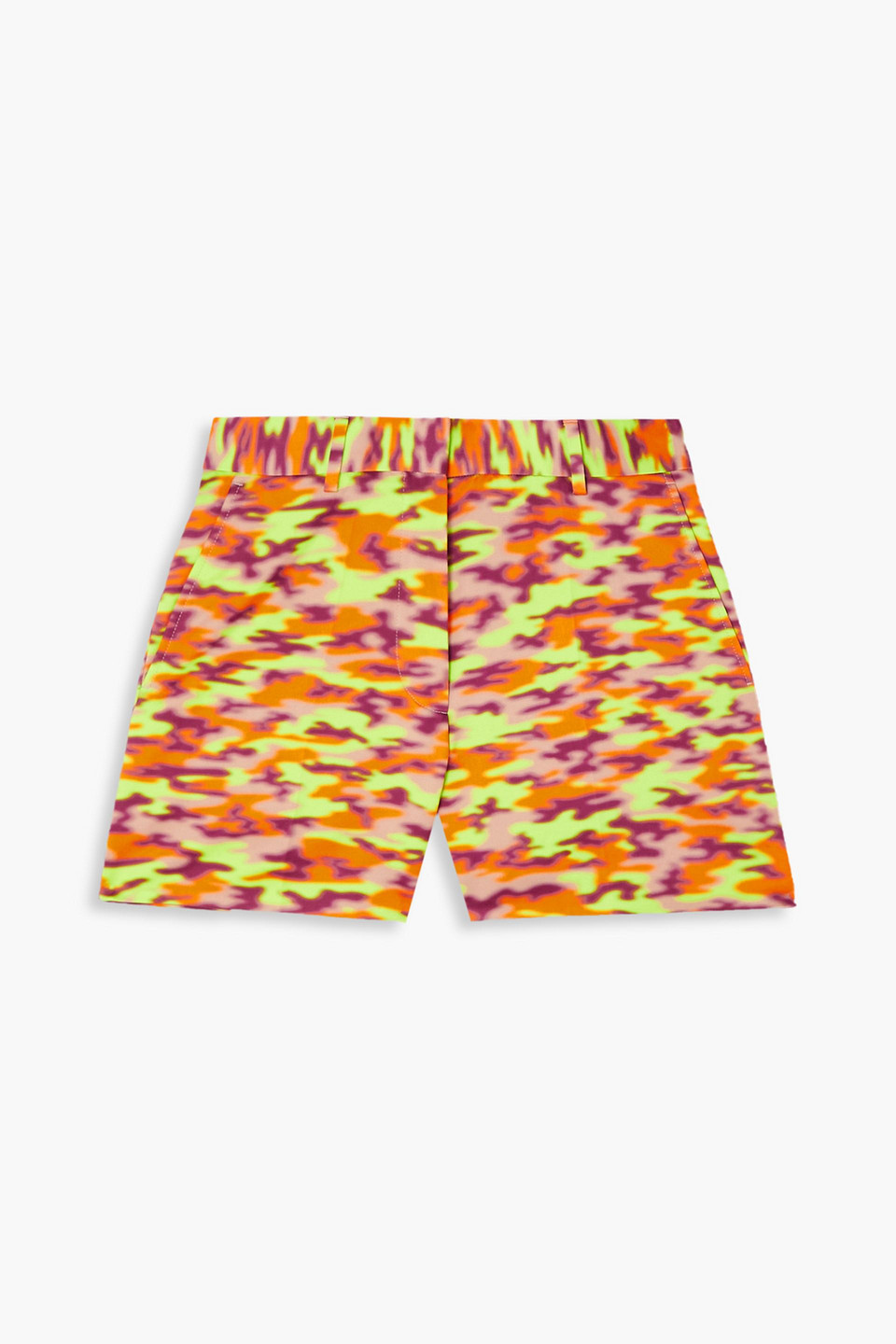 Dries Van Noten Printed Cotton Shorts In Bright Yellow