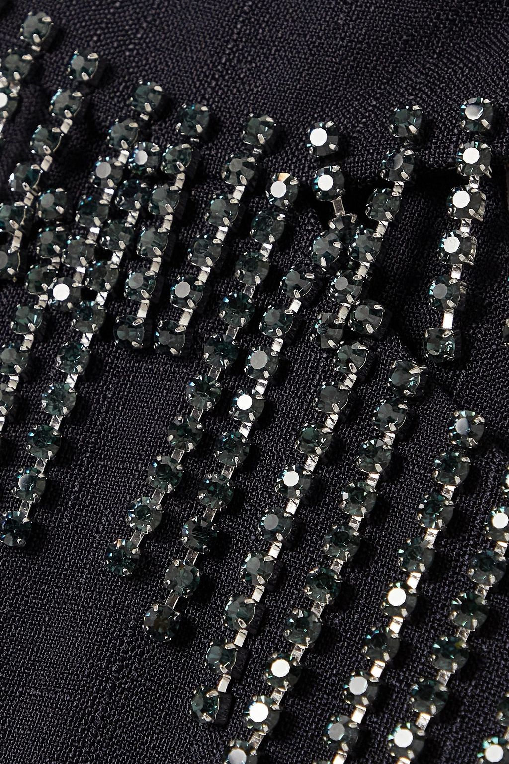 CHRISTOPHER KANE 織地 ミディワンピース オープンショルダー クリスタル付き