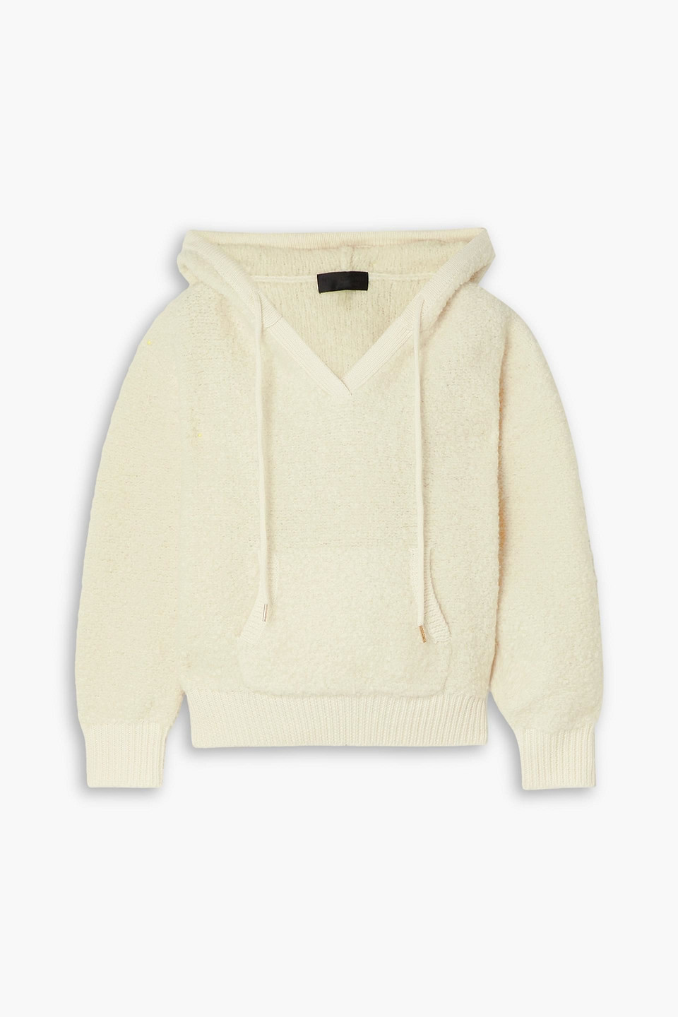 Nili Lotan Marcello Bouclé-knit Wool-blend Hoodie In Cream