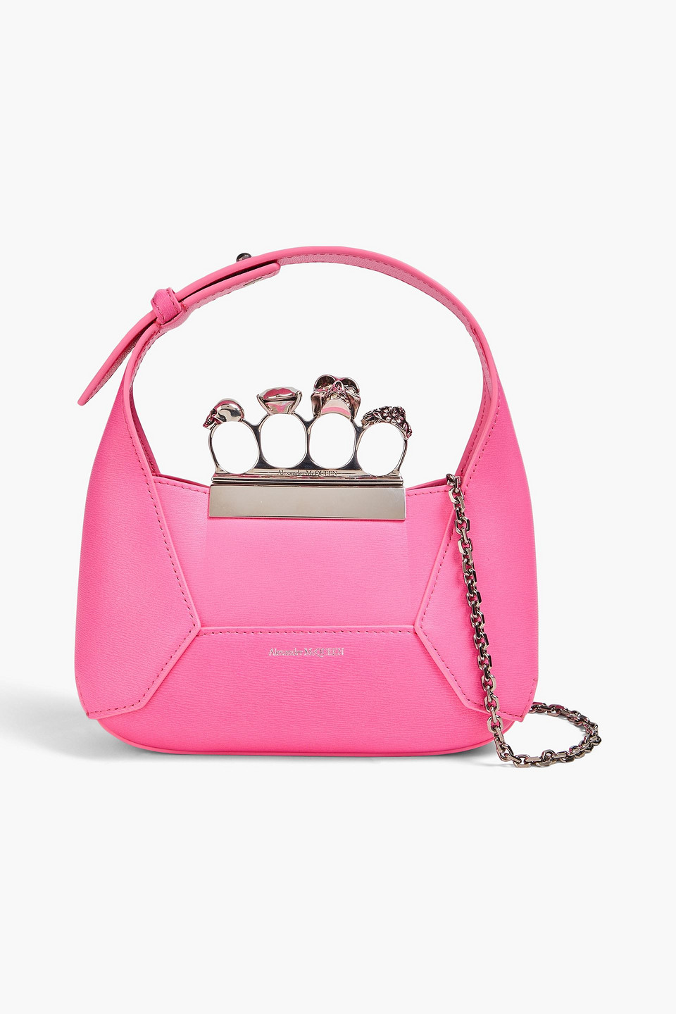 Alexander Mcqueen Jewelled Mini Embellished Leather Tote In Bubblegum