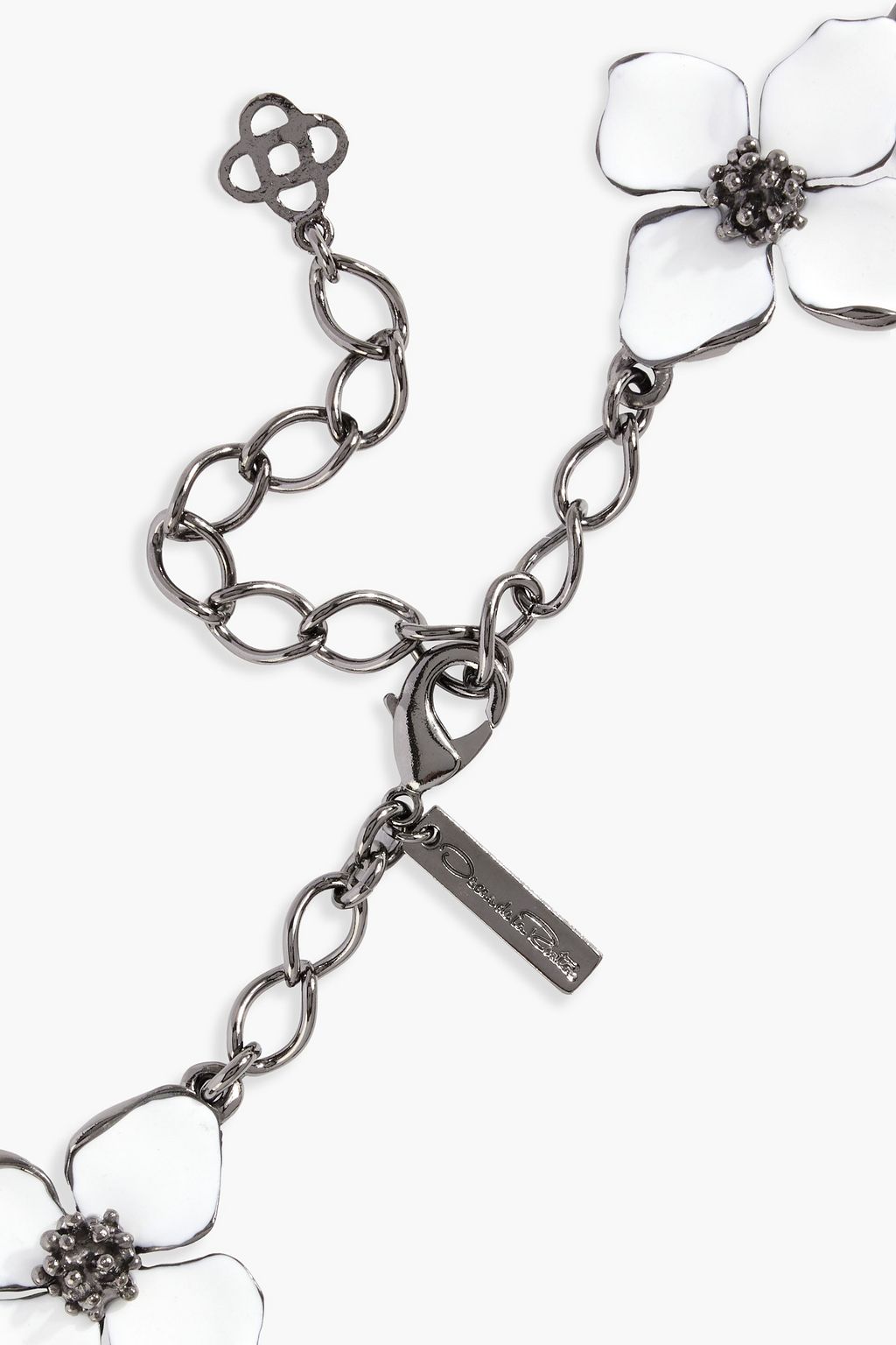 OSCAR DE LA RENTA Stahlgraue Kette mit Emaille