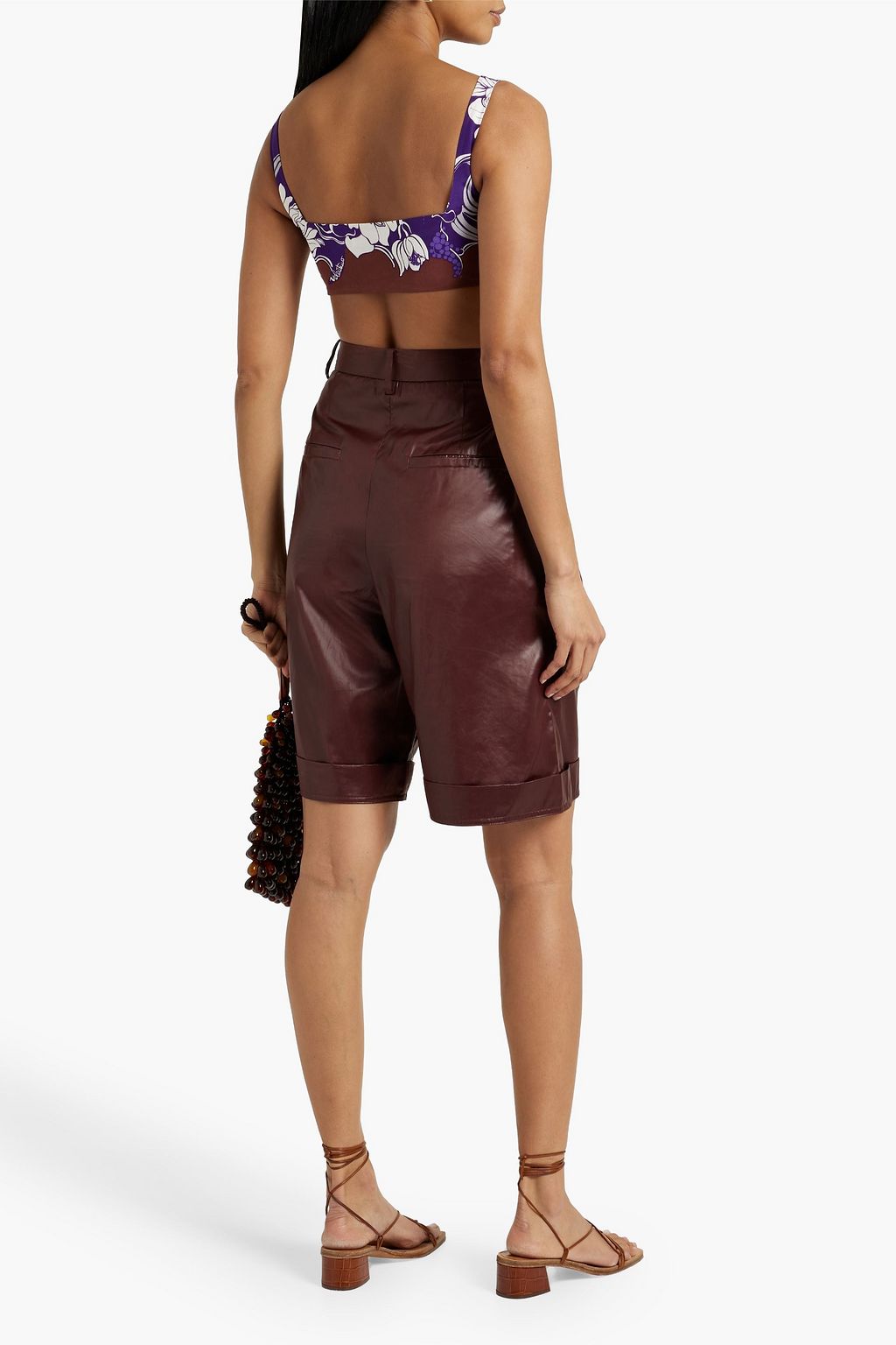 VALENTINO GARAVANI Bustier aus Crêpe de Chine aus Seide mit floralem Print
